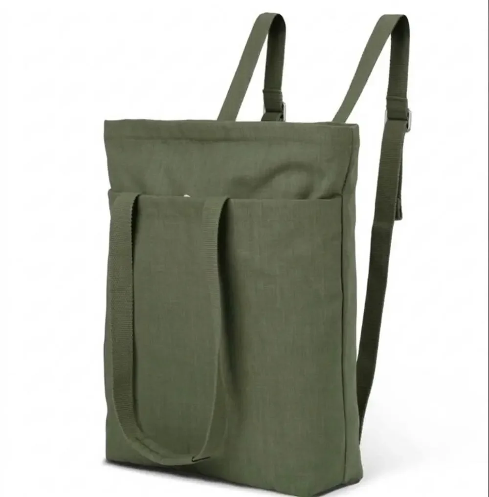 IKEA Dromsack Convertible Tote Bag Backpack Olive Green